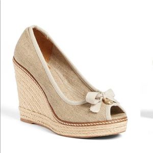Tory Burch Jackie Wedge Espadrilles Size 8